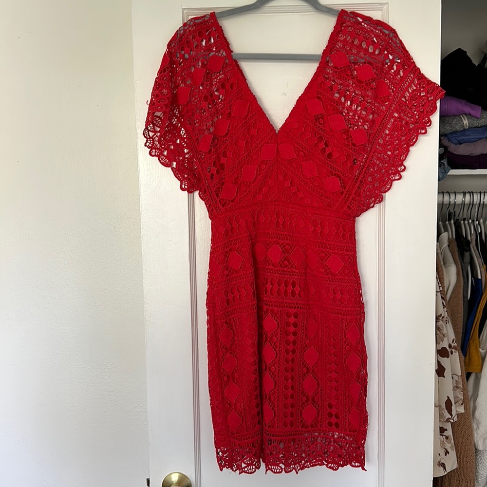 Red mini dress